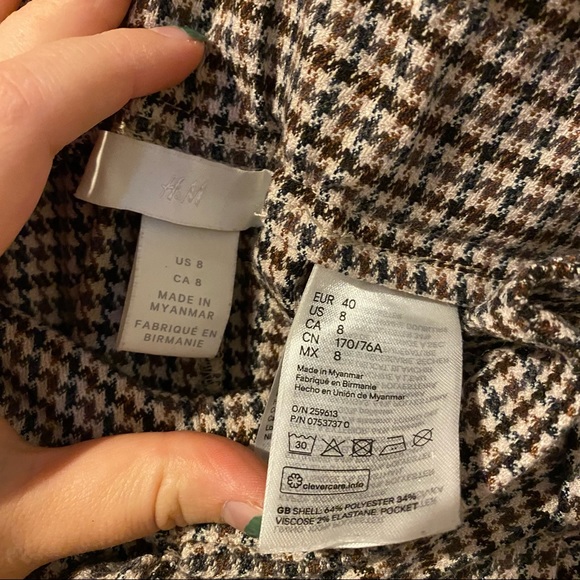 High Rise Brown Houndstooth Trousers - Picture 4 of 4